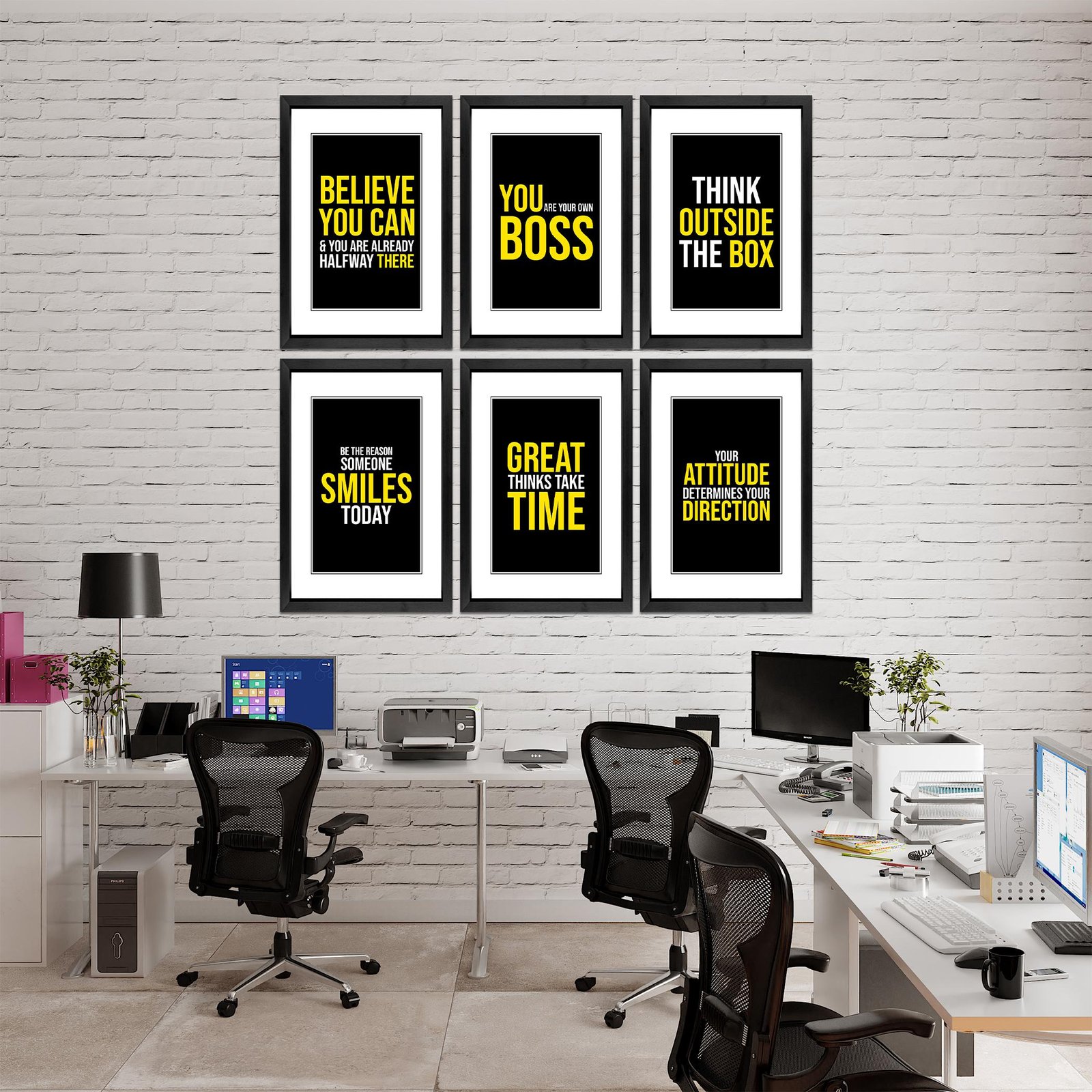Motivational Quotes for Wall Frames Set of 6