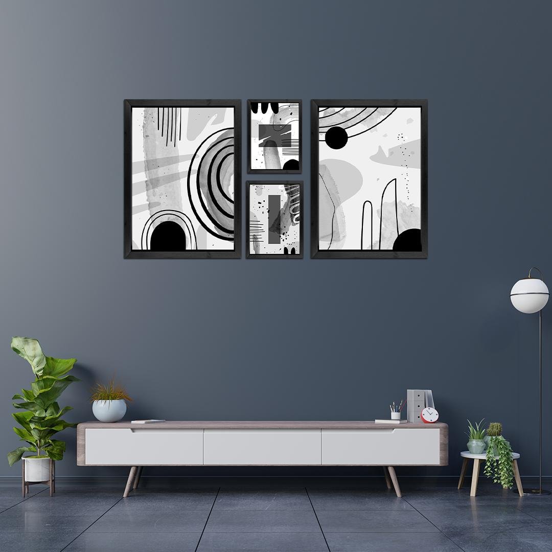 No Worries Abstract Line Art Wall Frame Set