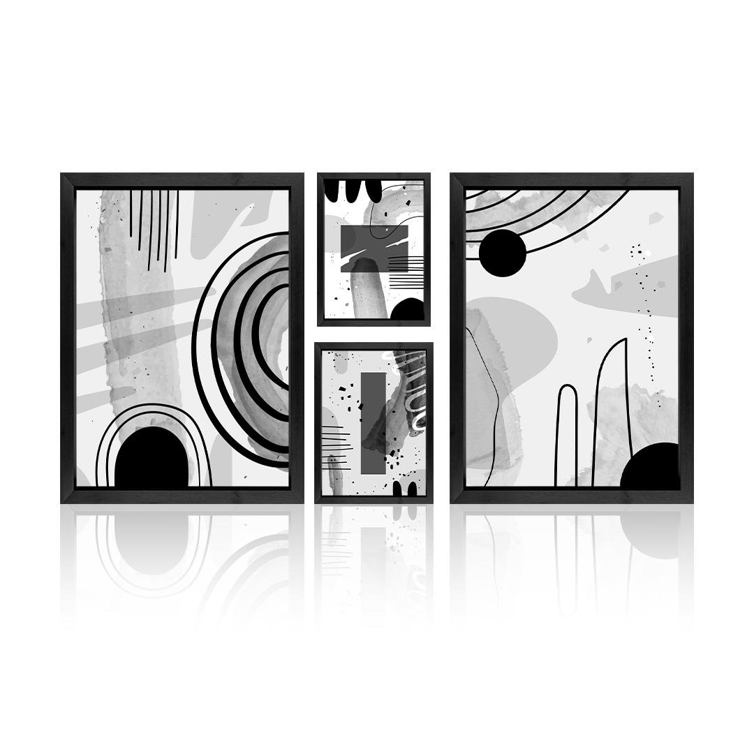 No Worries Abstract Line Art Wall Frame Set
