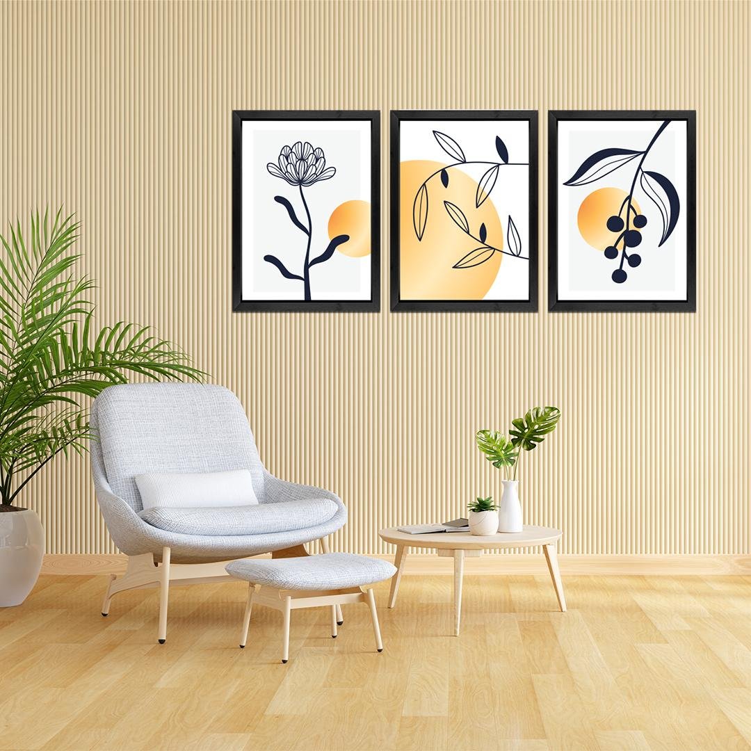 Boho Botanical Floral and Leaf Wall Art Set