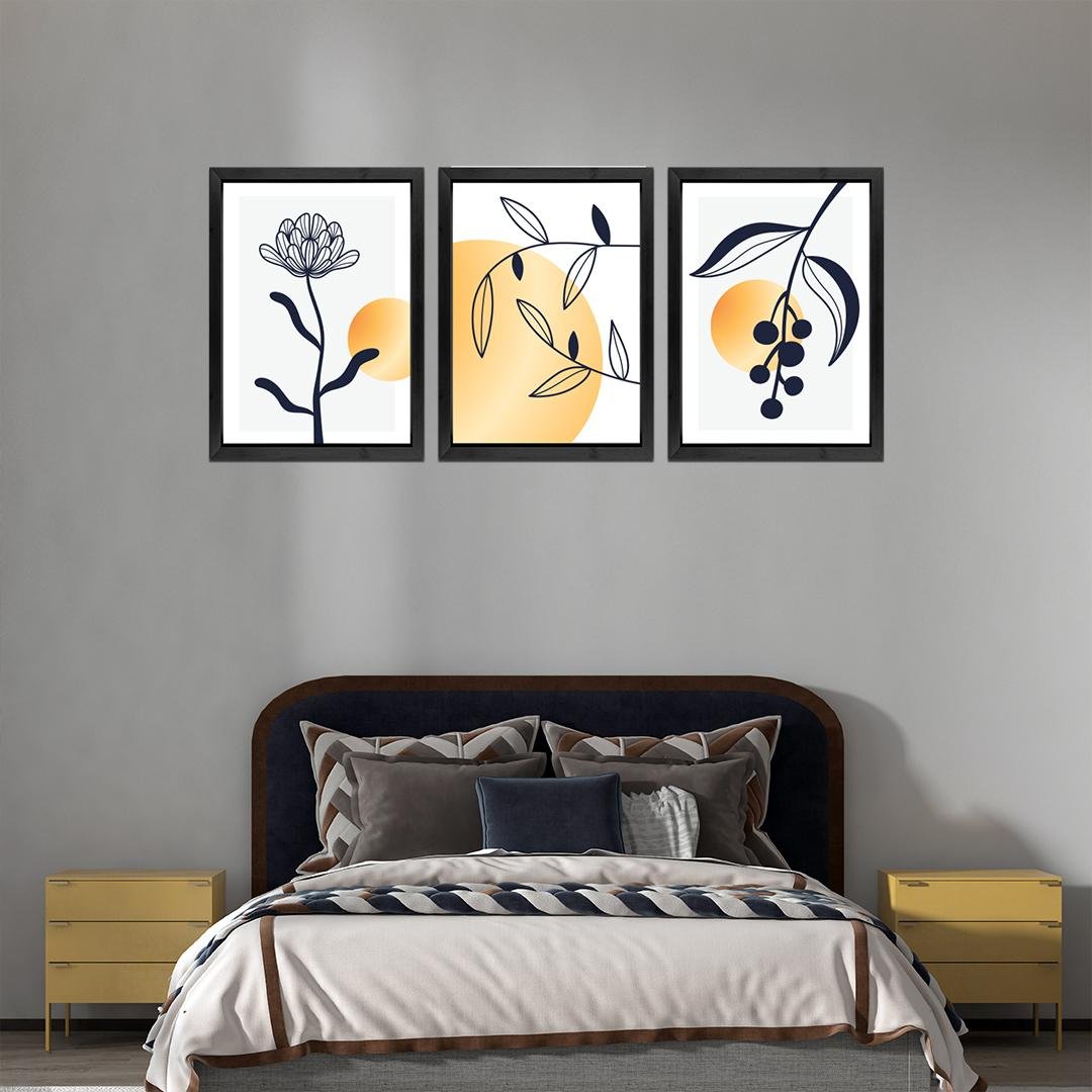 Boho Botanical Floral and Leaf Wall Art Set