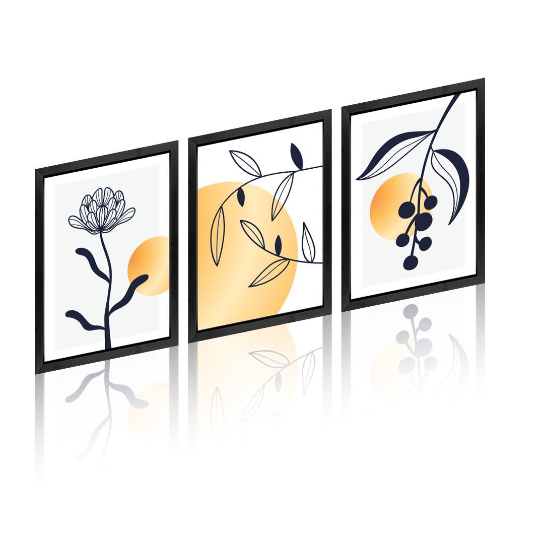 Boho Botanical Floral and Leaf Wall Art Set