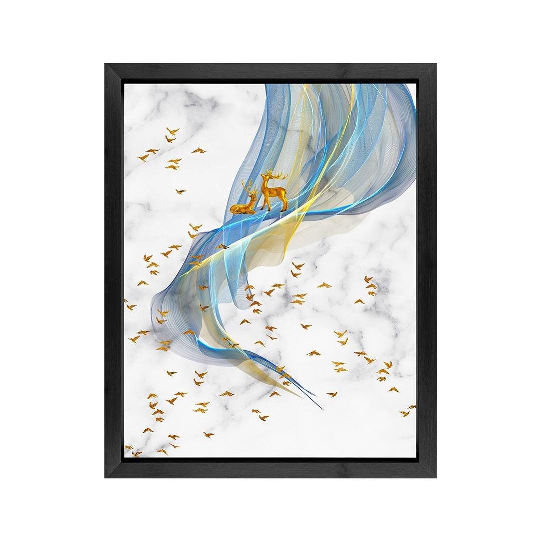 Modern Abstract Nature Wooden Wall Art Frame Set of 2