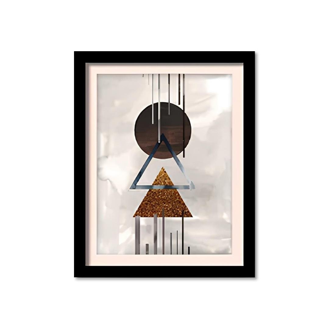 Modern Abstract Geometric Wooden Wall Art Frame Set of 4